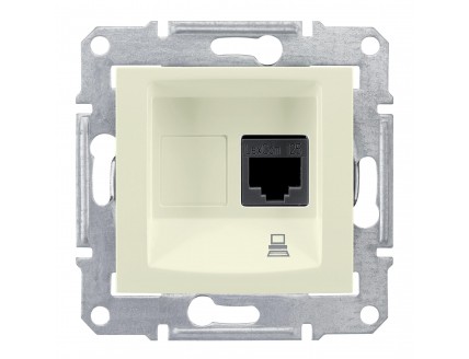 Розетка PC 1 выход Кат 5 UTP бежевая Sedna