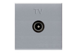 Розетка 2 мод. TV одиночная серебро Zenit