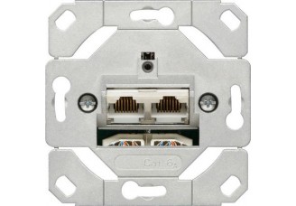 Мех-м 2-ой РC розетки кат.6а, RJ45, экран. Gira