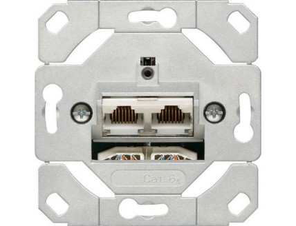 Мех-м 2-ой РC розетки кат.6а, RJ45, экран. Gira