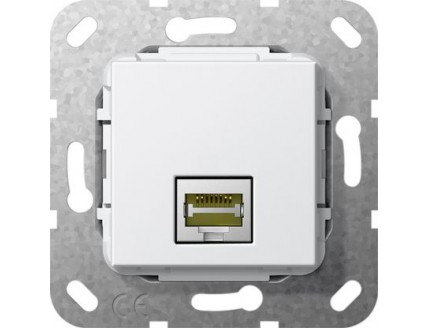 Вставка Modular Jack RJ45 cat.6a, инвертирующий адаптер, белый глянец