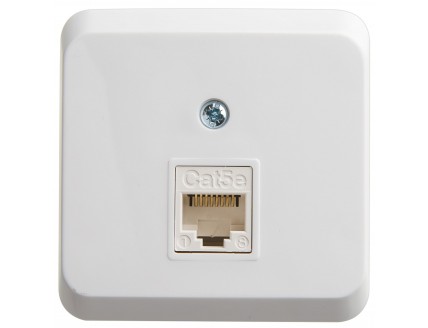 Розетка откр. уст. KОМП. 1-я (RJ45) бел. ЭТЮД
