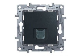 Розетка PC 1 выход RJ 45 категория 5е антрацит Etika