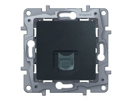 Розетка PC 1 выход RJ 45 категория 5е антрацит Etika