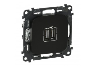 Розетка USB 2-я антрацит VALENA ALLURE