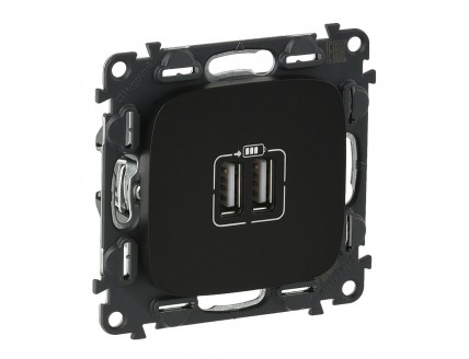 Розетка USB 2-я антрацит VALENA ALLURE