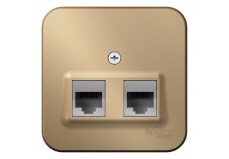 Розетка TF+PC Cat5e, О/У изол.пл. Титан BLANCA