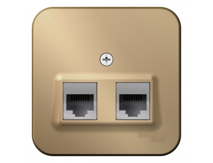 Розетка TF+PC Cat5e, О/У изол.пл. Титан BLANCA