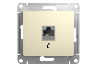 Розетка TF 1 выход RJ11 бежевая Glossa