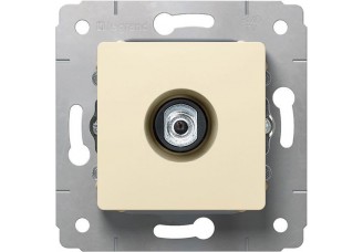 Розетка TV тип F одиночная 0-2400 МГц, <1,5дБ слон. кость Cariva