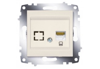 Розетка Cosmo PC одиночная RJ-45 кат.6 кремовая
