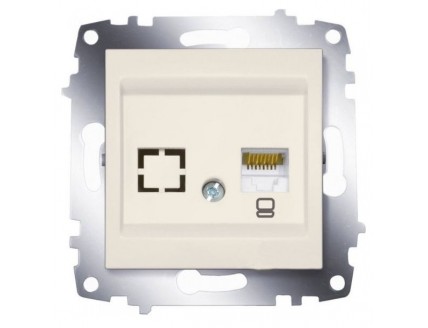 Розетка Cosmo PC одиночная RJ-45 кат.6 кремовая