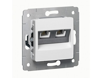 Розетка PC Cariva двойная RJ 45 белая