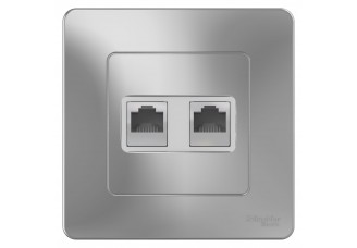 Розетка TF+PC Cat5e, Алюминий BLANCA