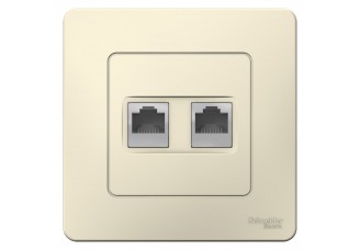 Розетка РС 1-я Cat5e, Молочный BLANCA