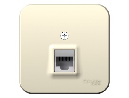 Розетка РС 1-я Cat5e, О/У изол.пл. Молочный BLANCA