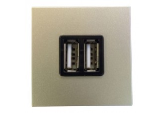 Розетка USB-зарядного устройства 2 мод. двойная, 2х750мА/1х1500мА, шампань Zenit