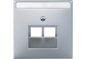 Накладка 2-ой TF/PC розетки цвет алюминия MERTEN