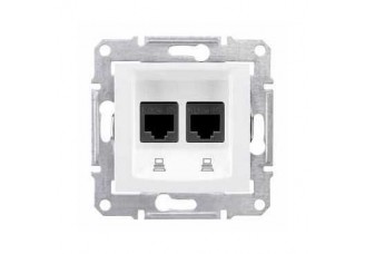 Розетка компьютерная скрытой установки rj45 8(8) пластик белый IP20 SE Sedna
