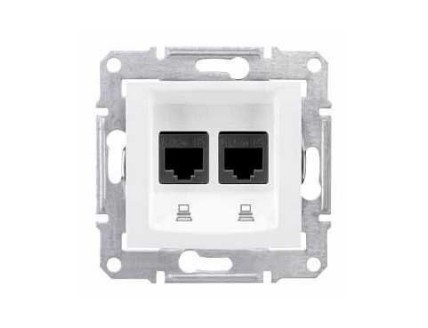 Розетка компьютерная скрытой установки rj45 8(8) пластик белый IP20 SE Sedna
