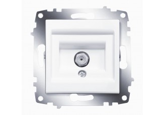 Розетка TV F-разъем RG6 одиночная 2400МГц белая Cosmo