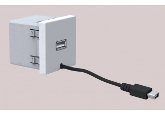 Источник питания USB, 5VDC, 45х45мм, белый