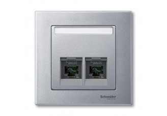 Накладка 2/PC-розетки алюминий System M