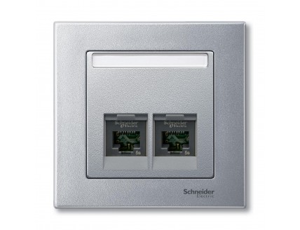 Накладка 2/PC-розетки алюминий System M