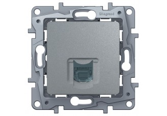 Розетка PC 1-ая Cat6 алюминий Etika