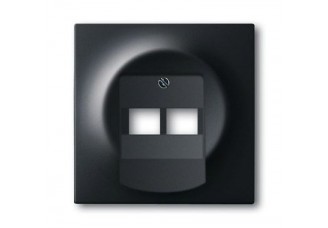 Накладка 2-ой TF/PC розетки черный бархат impuls