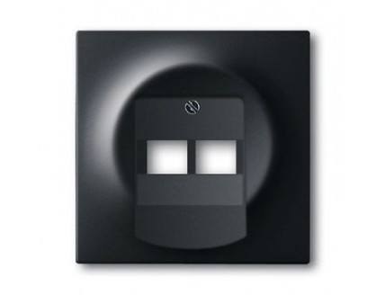 Накладка 2-ой TF/PC розетки черный бархат impuls