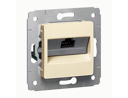 Розетка PC Cariva одиночная RJ 45 слоновая кость