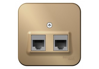 Розетка РС 2-я Cat5e, О/У изол.пл. Титан BLANCA