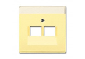 Накладка 2-ой TF/PC розетки желтый solo/future