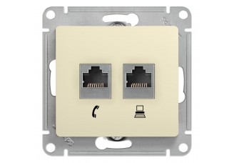 Розетка PC-TF Glossa бежевый