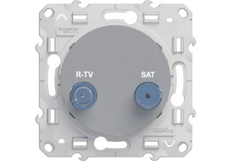 Розетка R-TV/SAT проходная алюминий ODACE