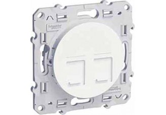 Розетка PC Odace двойная RJ45 Кат 5 белая