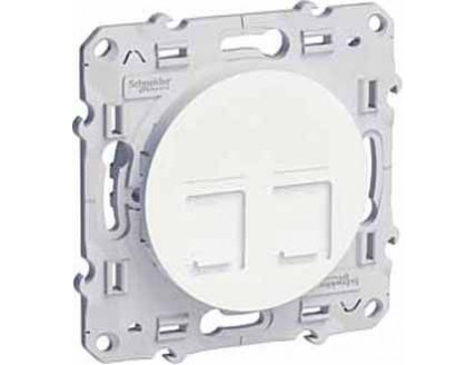 Розетка PC Odace двойная RJ45 Кат 5 белая