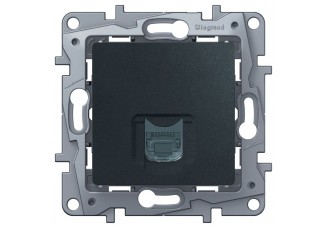 Розетка PC Etika одиночная RJ 45 антрацит