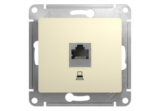 Розетка компьтерная скрытой установки rj45 пластик бежевый IP20 SE Glossa