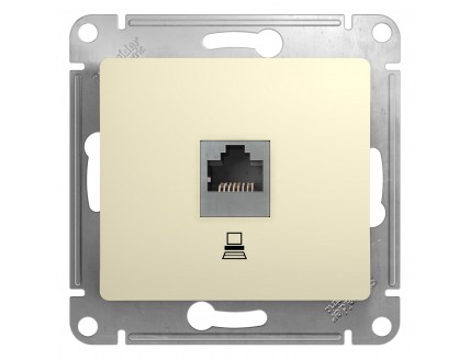 Розетка компьтерная скрытой установки rj45 пластик бежевый IP20 SE Glossa