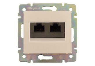 Розетка PC 2-ая с фиксаторами слон. кость VALENA