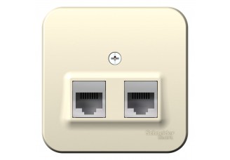Розетка TF+PC Cat5e, О/У изол.пл. Молочный BLANCA