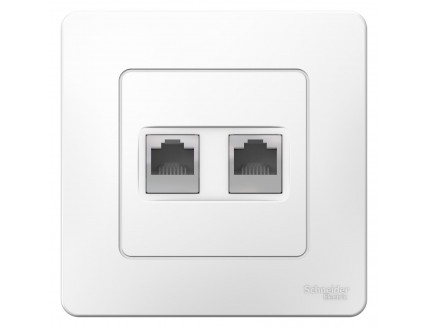 Розетка TF+PC Cat5e, Белый BLANCA