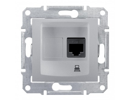 Розетка PC 1-ая Кат 5 UTP алюминий Sedna