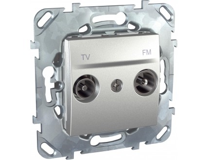 Розетка TV/FM одиночная алюмин. UNICA