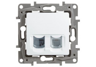Розетка PC Etika (RJ45 Cat5 UTP) +TF ( RJ11) белая