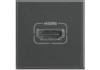 Розетка HDMI 2 мод. винтовое подключение антрацит AXOLUTE