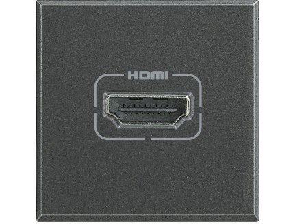 Розетка HDMI 2 мод. винтовое подключение антрацит AXOLUTE