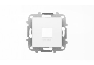 Накладка для механизмов зарядного устройства USB, арт.8185, серия SKY, цвет альпийский белый